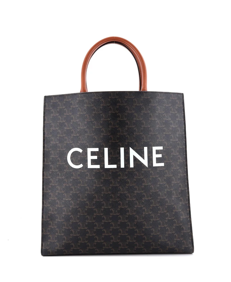 Pre-Owned Celine Vertical Cabas Tote Triomphe Coated Canvas