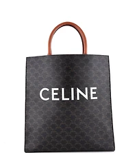 Pre-Owned Celine Vertical Cabas Tote Triomphe Coated Canvas