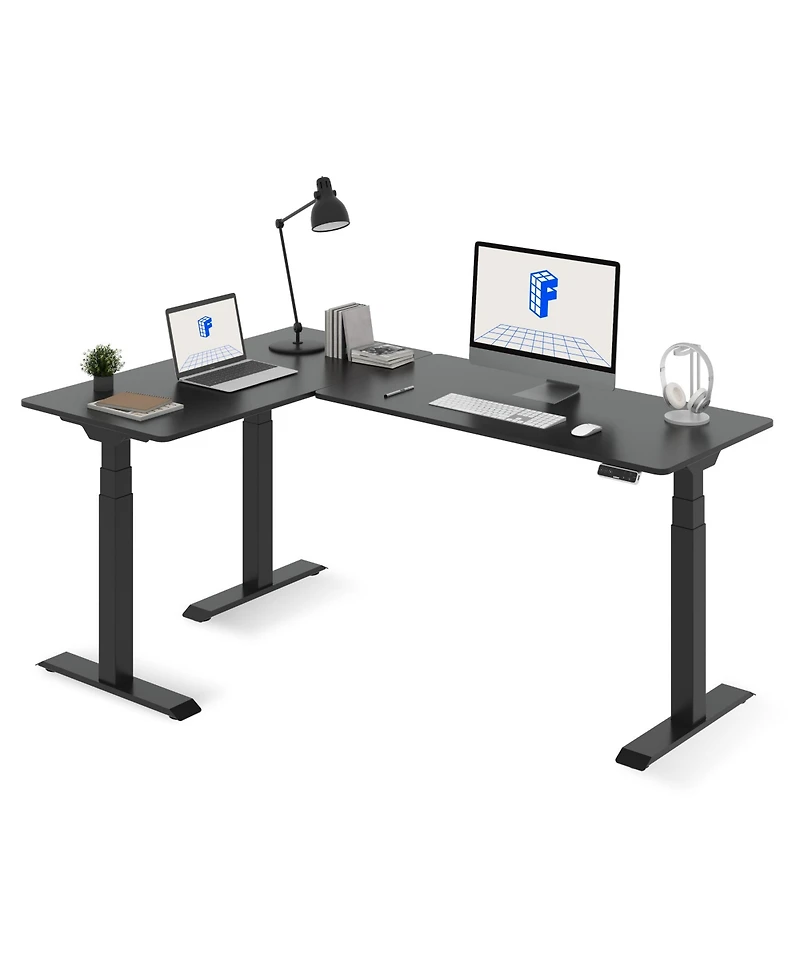 FlexiSpot 76"W L-Shaped Electric Height Adjustable Standing Desk