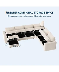 gaomon Modular Sectional Sofa-Cloud Sectional Couches- Couch Sectional with Large Storage and Ottoman for Living Room- l-Shape ( 7-Seater)