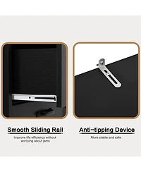 gaomon 71" Tall 6-Tier Bookshelf with Door and 3 Drawers, Modern Wooden Bookcase