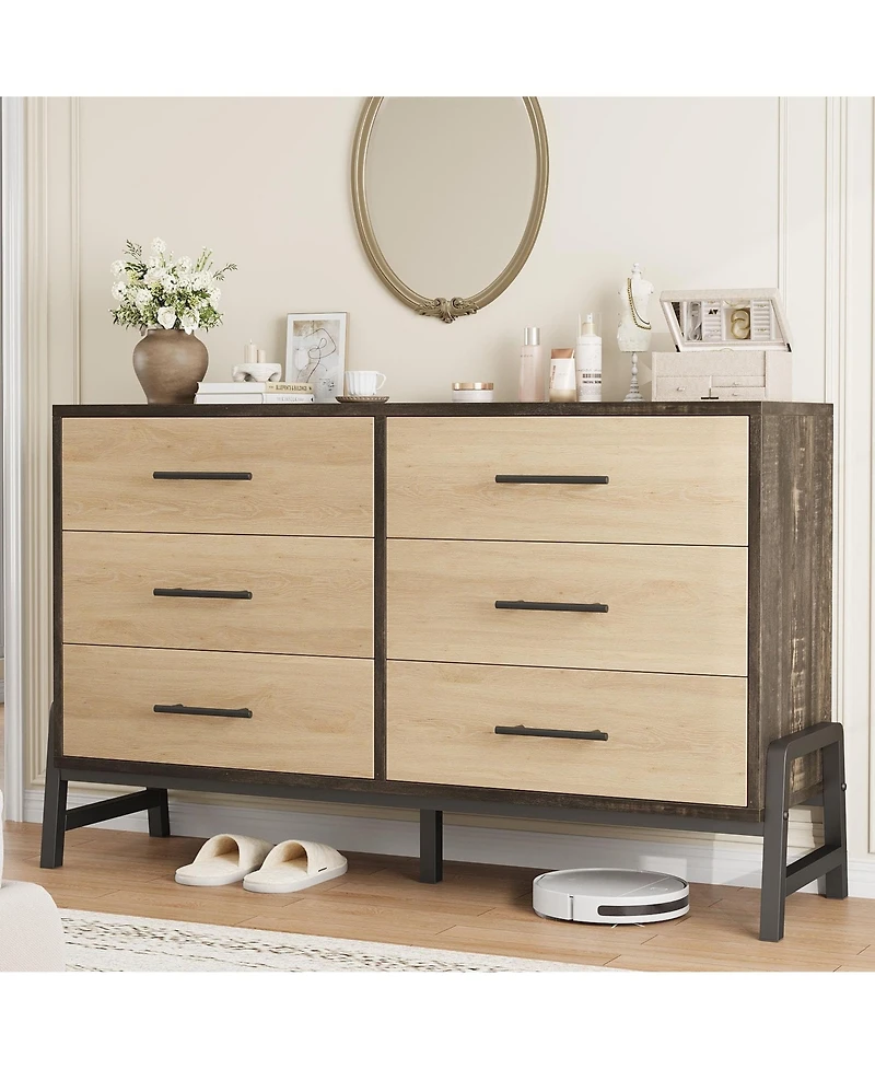 gaomon 6 Dresser for Bedroom, 52 inch Wide Drawer with Large Storage Space