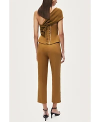 Nocturne Women's One-Shoulder Draped Gabardine Bustier