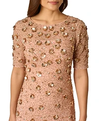 Adrianna Papell Beaded Floral Sheath Dress
