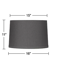 Springcrest Set of 2 Tapered Drum Lamp Medium 15" Top x 16" Bottom x 11" High Spider with Replacement Harp and Finial Fitting