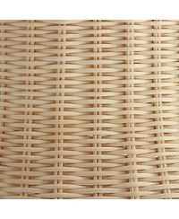 Springcrest 10" Top x 11 1/2" Bottom x 8" High x Lamp Shade Replacement Small Corset Drum Coastal Unbleached Rattan Harp Finial
