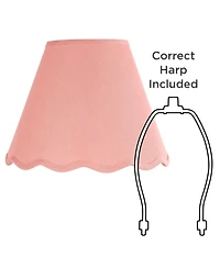 Springcrest Mylie Rose Pink Scallop Empire Shade 6x12x9.5x9
