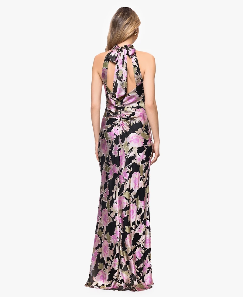 Xscape Women's Halter Neck Printed Gown