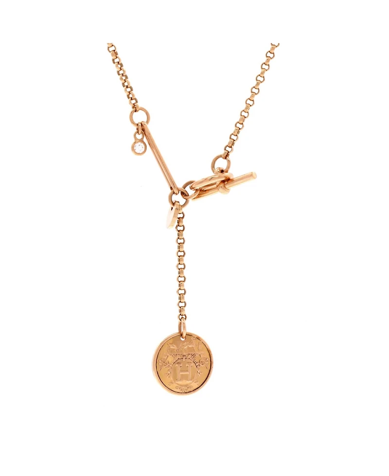 Pre-Owned HERMES Ex-Libris Pendant Necklace