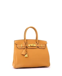 Pre-Owned HERMES Birkin 30 Handbag Brown Togo with Gold Hardware