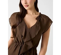 Guess Women's Maelys Ruffled V-Neck Dress