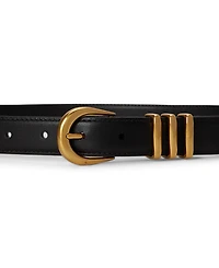 Lauren Ralph Metal Keeper Leather Belt