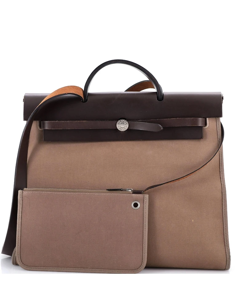 Pre-Owned HERMES 39 Herbag Zip Leather and Toile