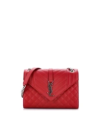 Pre-Owned Saint Laurent Medium Classic Monogram Envelope Satchel Mixed Matelasse Leather