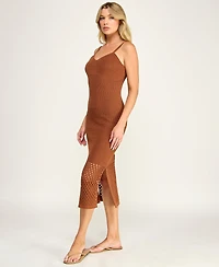 Invitee Juniors' V-Neck Sleeveless Bodycon Crochet Dress