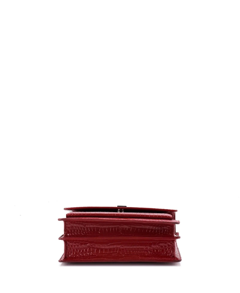 Pre-Owned Saint Laurent Medium Sunset Crossbody Bag Embossed Leather