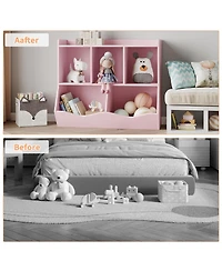 gaomon Wooden Kids Bookshelf and Toy Storage, Children Bookcase with 5 Compartments