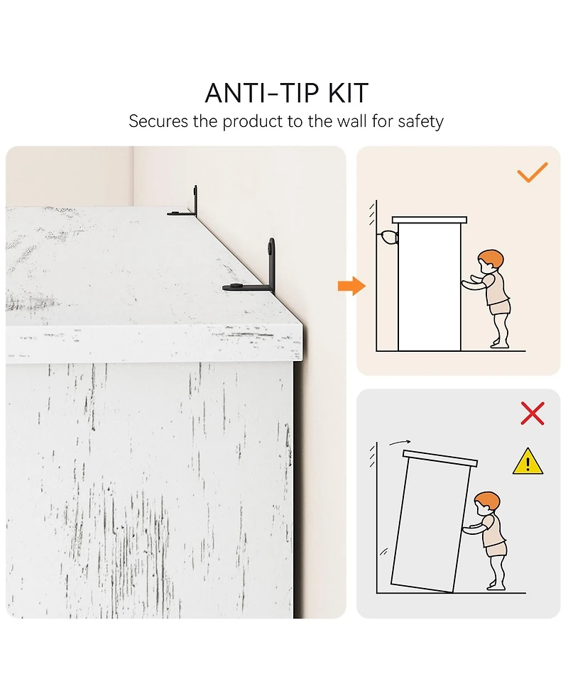 gaomon 40" Tall Farmhouse 3-Tier Wooden Bookcase, Modern Storage Bookshelf