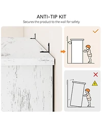 gaomon 40" Tall Farmhouse 3-Tier Wooden Bookcase, Modern Storage Bookshelf