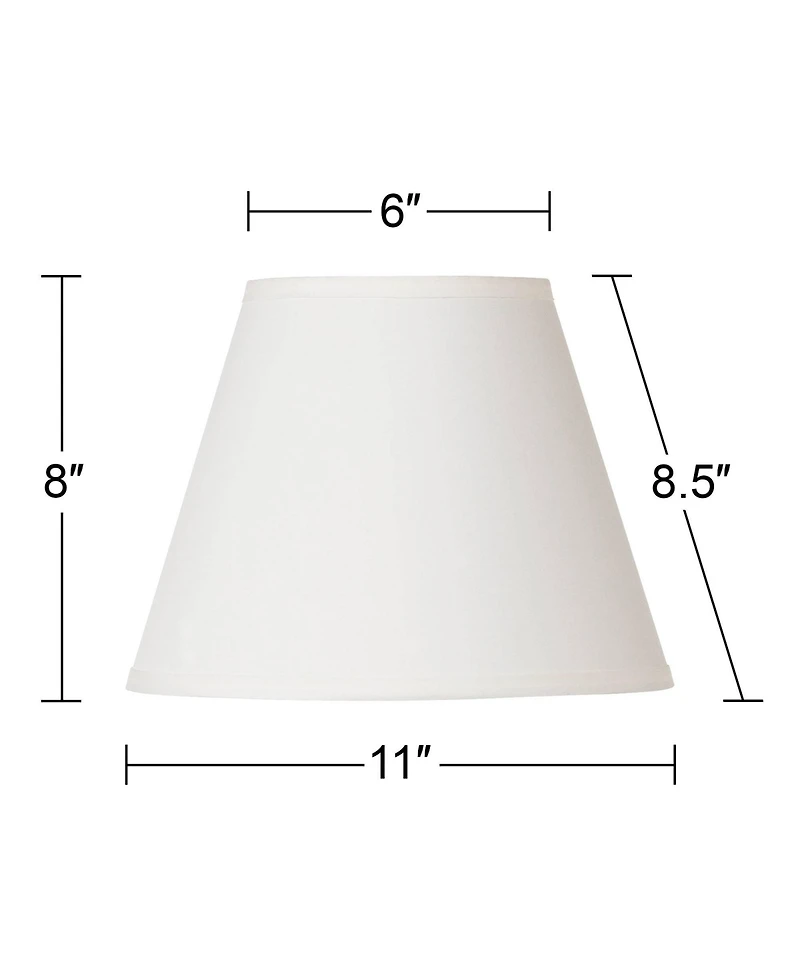 Springcrest Set of 2 Empire Lamp Shades Small 6" Top x 11" Bottom x 8.5 Slant Spider Replacement Harp and Finial Fitting
