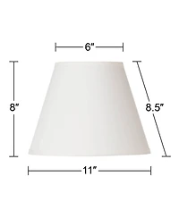 Springcrest Set of 2 Empire Lamp Shades Small 6" Top x 11" Bottom x 8.5 Slant Spider Replacement Harp and Finial Fitting