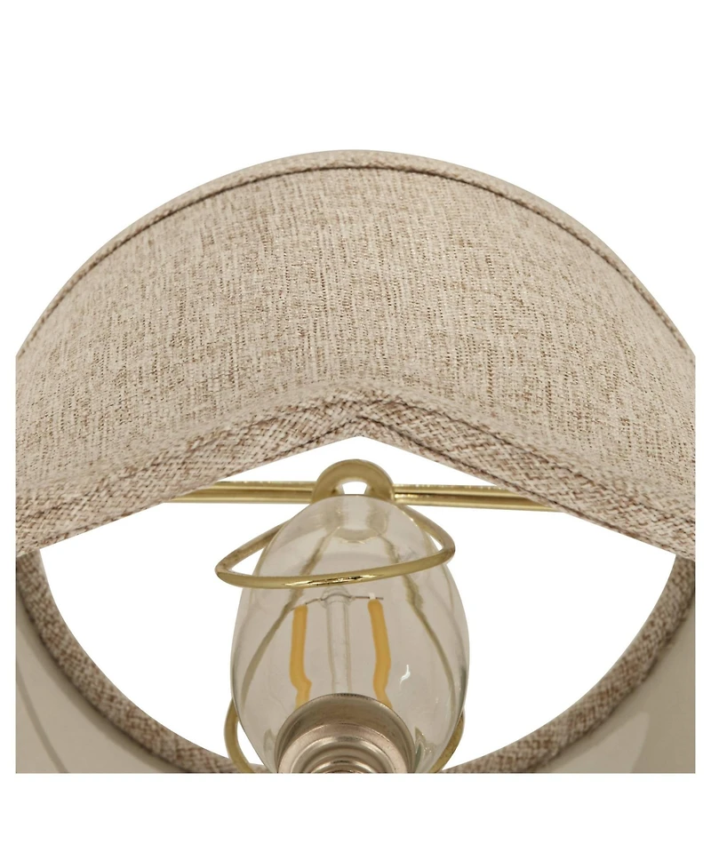 Springcrest Set of 2 Scalloped Empire Lamp Shades Fawn Small 4" Top x 6" Bottom x 5.5" High Candle Clip Harp and Finial Fitting