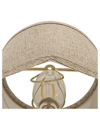 Springcrest Set of 2 Scalloped Empire Lamp Shades Fawn Small 4" Top x 6" Bottom x 5.5" High Candle Clip Harp and Finial Fitting