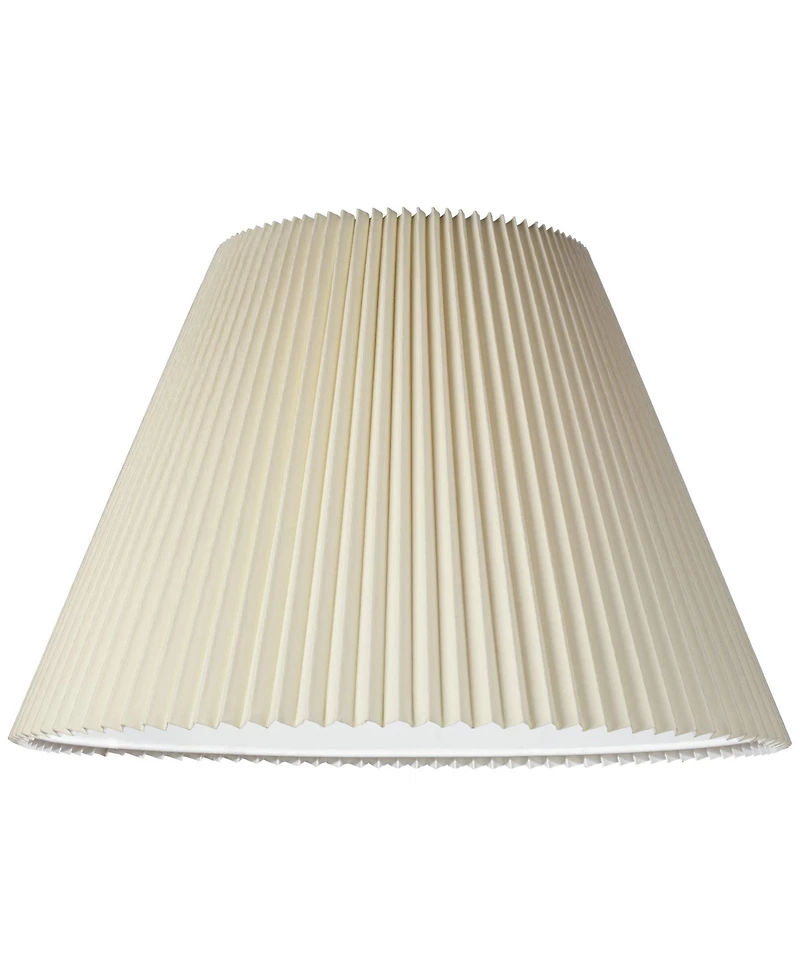 Springcrest Set of 2 Knife Pleat Empire Lamp Shades Large 10.75" Top x 22" Bottom x 15.5" High Spider with Harp and Finial