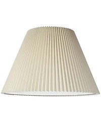 Springcrest Set of 2 Knife Pleat Empire Lamp Shades Large 10.75" Top x 22" Bottom x 15.5" High Spider with Harp and Finial