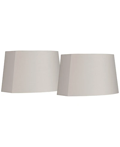 Springcrest Set of 2 Oval Lamp Shades Medium 12.5" Wide x 10" Deep at Top 15" Wide x11" Deep at Bottom 10" High Spider Harp Finial