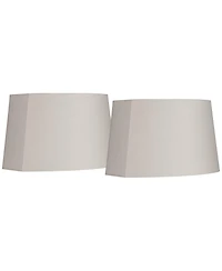 Springcrest Set of 2 Oval Lamp Shades Medium 12.5" Wide x 10" Deep at Top 15" Wide x11" Deep at Bottom 10" High Spider Harp Finial