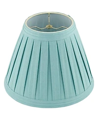 Springcrest Set of 2 Pleat Empire Lamp Shades Turquoise Medium 7" Top x 14" Bottom x 11" High Spider Harp and Finial Fitting