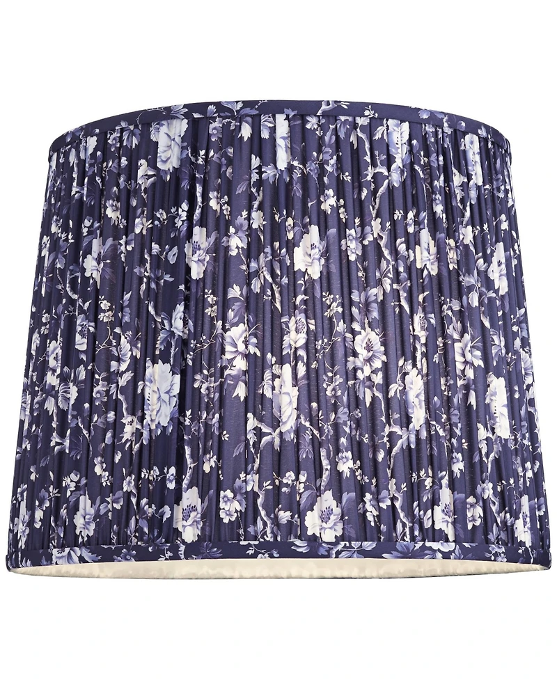 Springcrest Sally 13" Top x 15" Bottom x 12" High x 12" Slant Print Lamp Shade Replacement Pleated Floral Spider Harp