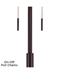 Possini Euro Design Karina 33" Tall Skinny Buffet End Table Lamp Pull Chain Brown Bronze Finish Metal Navy Blue Shade Living Room