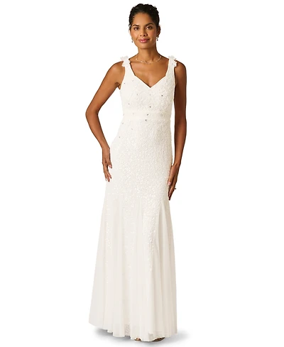Adrianna Papell Women's Off The Shoulder Long Dress