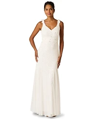 Adrianna Papell Women's Off The Shoulder Long Dress