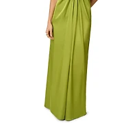 Adrianna Women's V-Neck Satin Long Dress