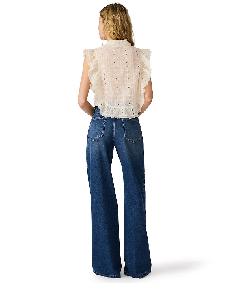 Steve Madden Women's Adeline Collared Neck Top