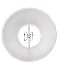 Springcrest Set of 4 Hardback Empire Lamp Shades White Linen Candelabra Clip-On Fitting