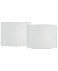 Springcrest Set of 2 Drum Lamp Shades Weave Medium 15" Top x 15" Bottom x 11" High Spider Replacement Harp Finial Fitting