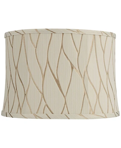Springcrest Kinmen Slant Print Lamp Shade Cream Drum Softback Washer Harp Finial