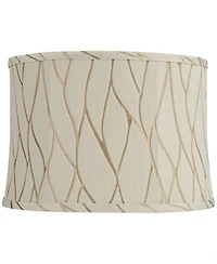 Springcrest Kinmen Slant Print Lamp Shade Cream Drum Softback Washer Harp Finial