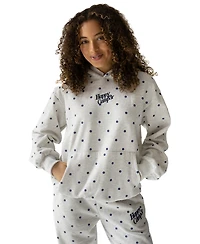 The Happy Camp3r Women's Polka Dot Applique Long-Sleeve Hooded Sweatshirt
