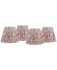 Springcrest Nelle 3 1/2" Top " Bottom 5" High 5" Slant Print Lamp Shade Replacement Set of Floral Clip On Candelabra