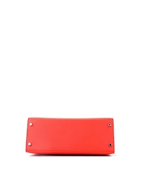 Pre-Owned HERMES Kelly 28 Handbag Orange Epsom with Palladium Hardware