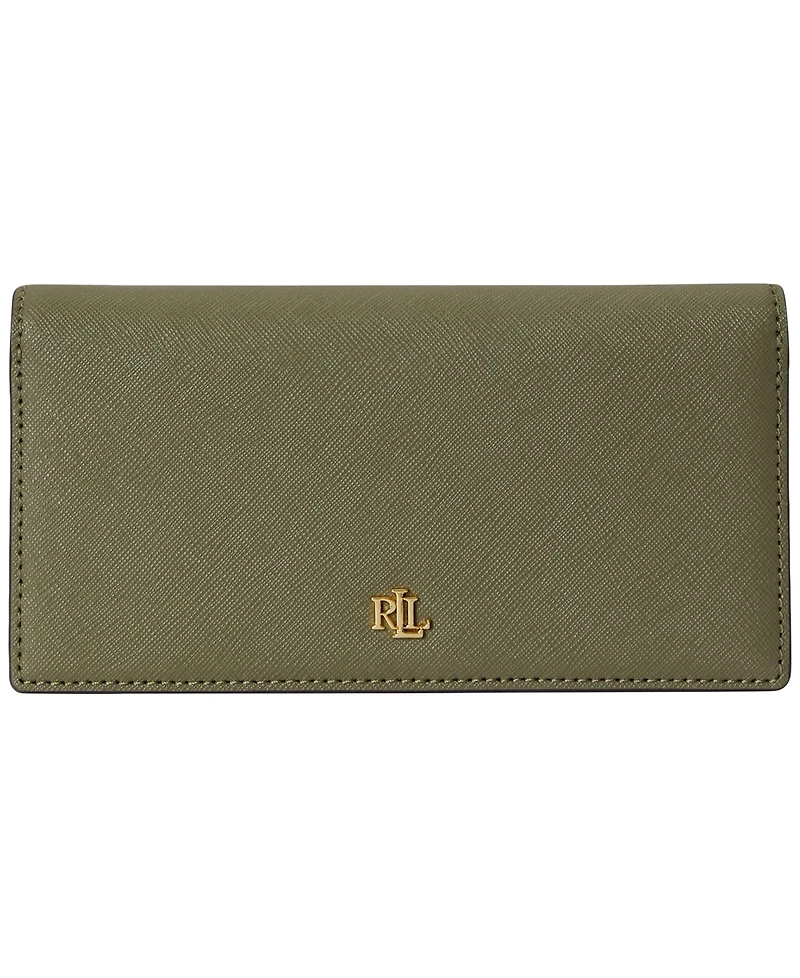 Lauren Ralph Crosshatch Leather Slim Snapped-Closure Wallet