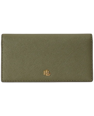 Lauren Ralph Crosshatch Leather Slim Snapped-Closure Wallet
