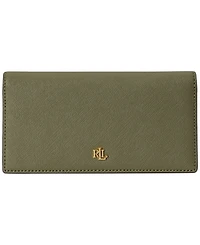 Lauren Ralph Crosshatch Leather Slim Snapped-Closure Wallet