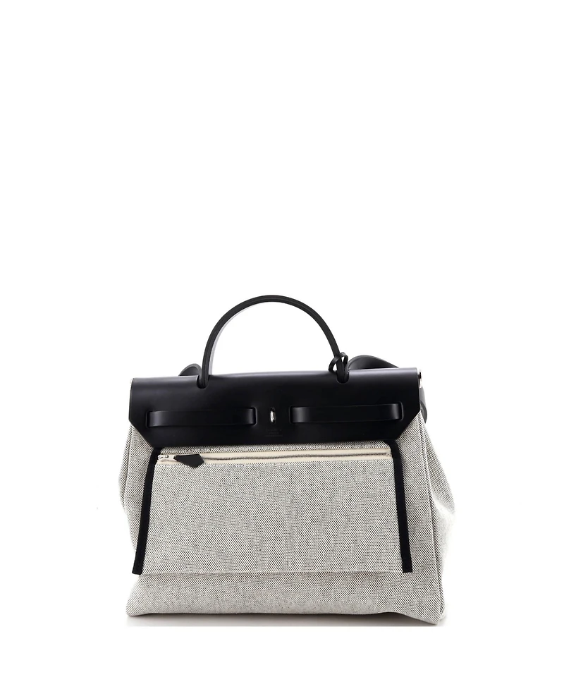 Pre-Owned HERMES 31 Herbag Zip Pegase Pop Toile and Leather