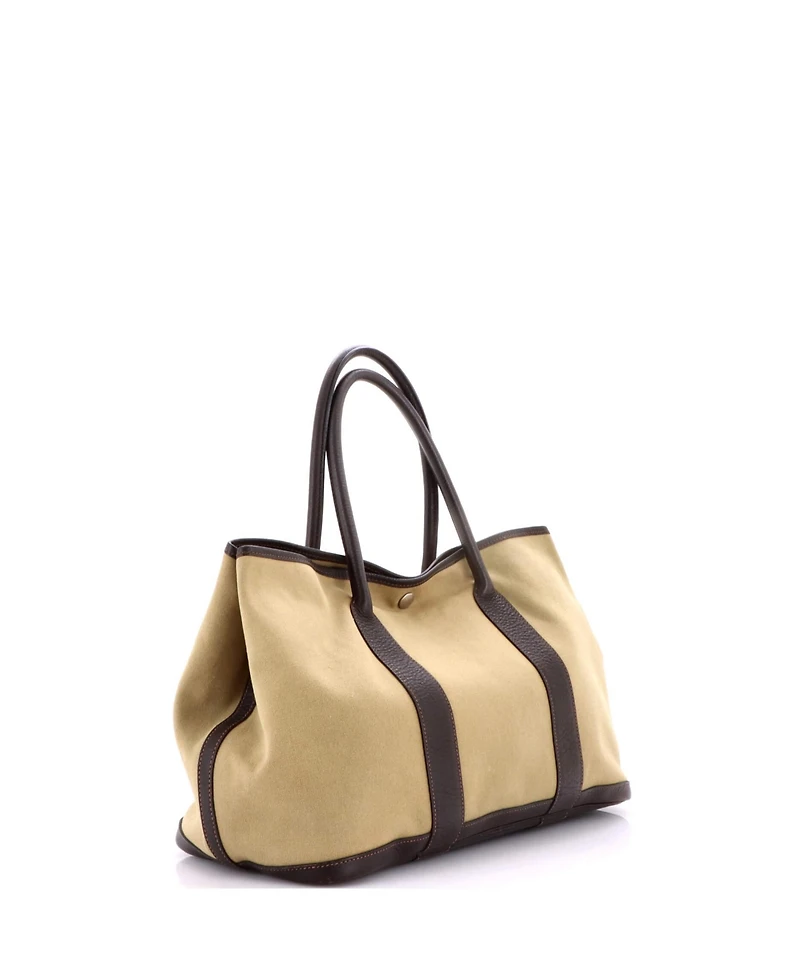 Pre-Owned HERMES 36 Garden Party Tote Toile and Leather